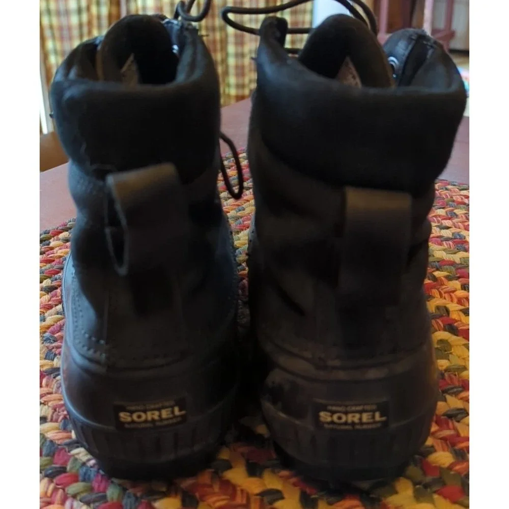 Sorel Cheyanne Lace-Up Waterproof Duck Boot Black US Men Size 9‎ Gently Used